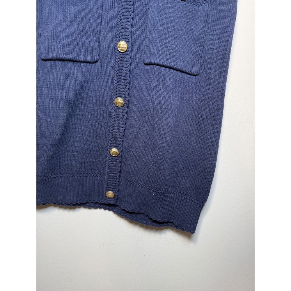 Caroline Constas Maritime Blue Cotton Knit Button Front Mini Dress Large NWT - Picture 4 of 6